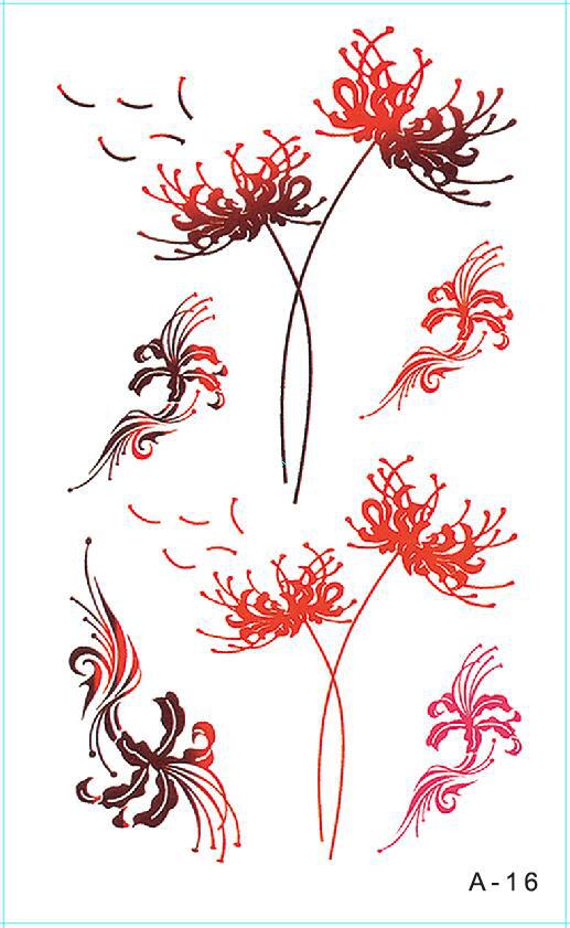 Set 5 Hình Xăm Dán Tattoo Hoa Bỉ Ngạn