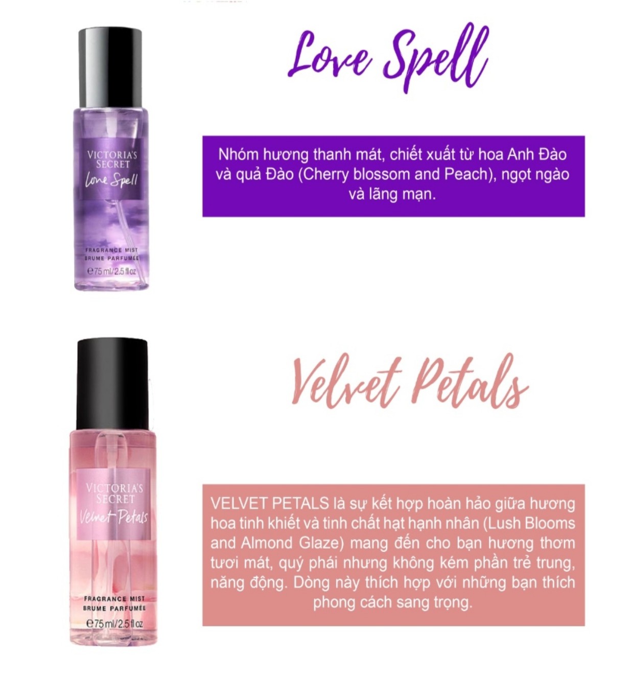 Set Xịt Thơm Toàn Thân Victoria’s Secret (4*75mL)