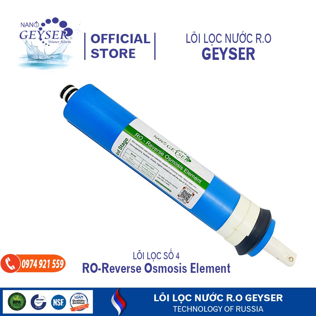 máy lọc nước gia đình Geyser Nano Ecotar, bình lọc nước ro, linh kiện máy lọc nước