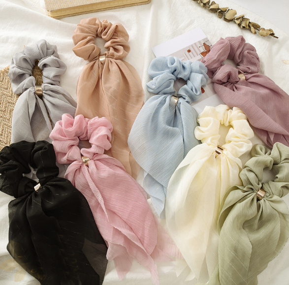 Dây buộc tóc lụa mềm vintage Scrunchies loại đẹp HD53