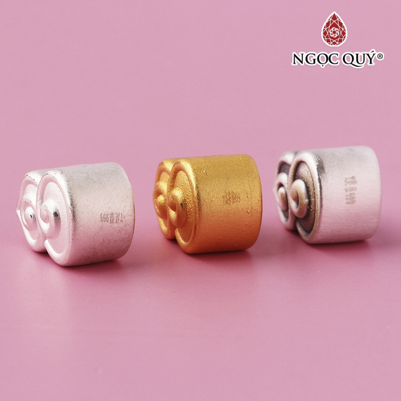 Charm bạc xỏ ngang hình trái bầu -  Ngọc Quý Gemstones