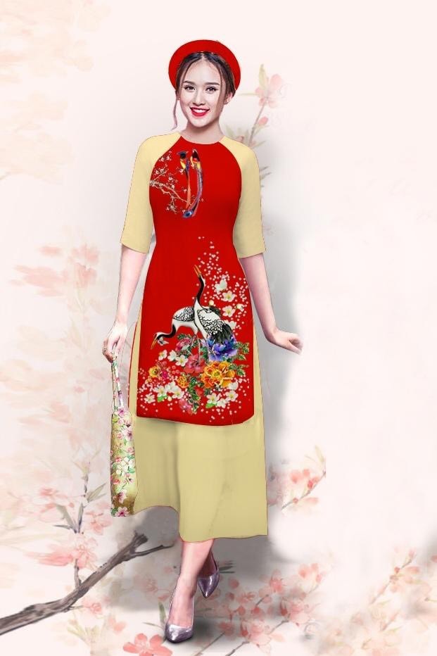 Sét Áo Dài Họa Tiết Cao Cấp - AD9846 - M