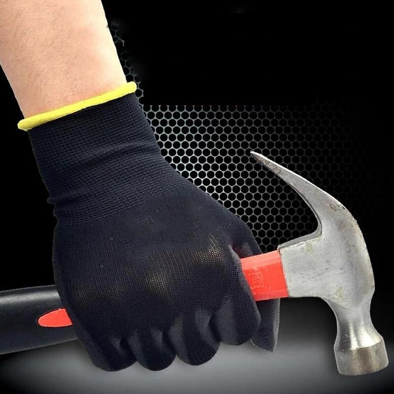 Găng tay lao động phủ nitrile an toàn Găng tay phủ PU và lòng bàn tay Găng tay an toàn thích hợp cho các phương tiện xây dựng và bảo trì