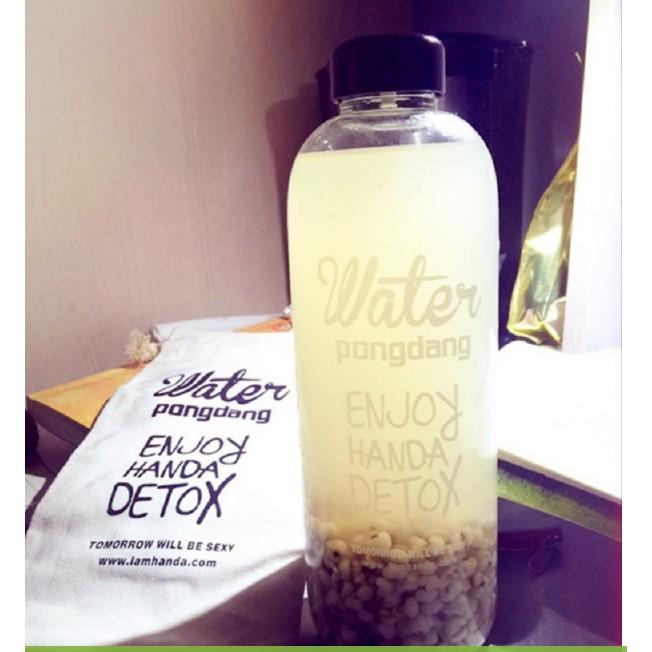 BÌNH ĐỰNG NƯỚC DETOX 600ML KÈM TÚI ĐỰNG VẢI CHẤT LƯỢNG TỐT