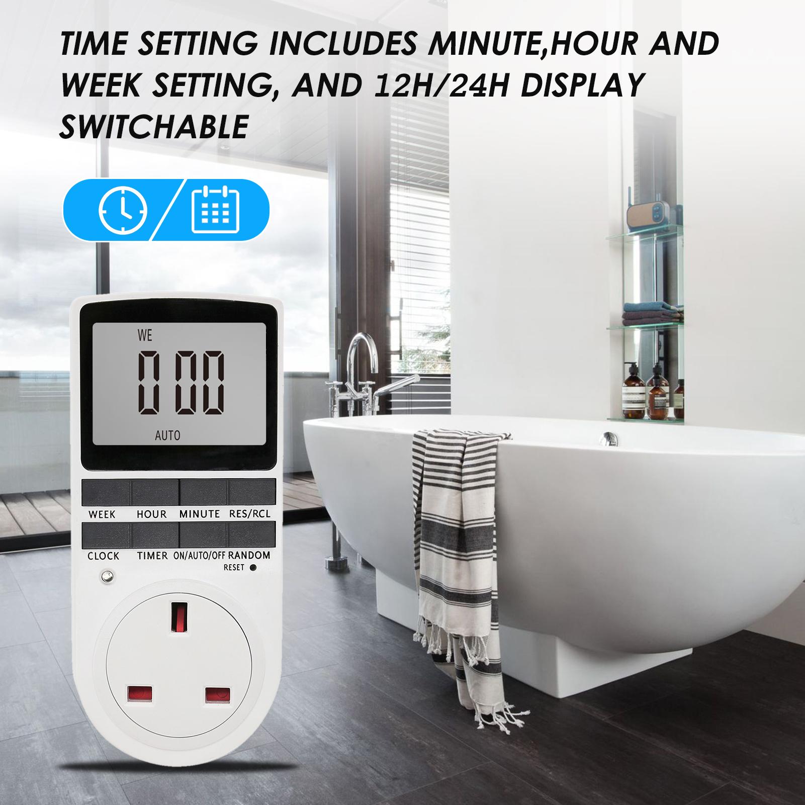 Digital Timer Switch Socket Digital Electronic Timer Switch LCD Display Plug-in Programmable Time Switch Energy Saving Intelligent Electronic Timing Socket
