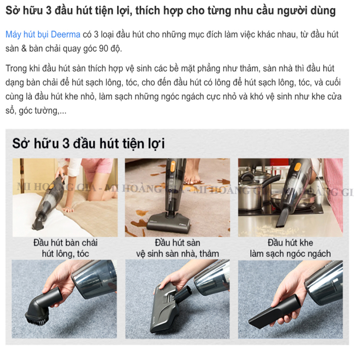 Máy hút bụi cầm tay Deerma DX115C - Hàng Chính Hãng