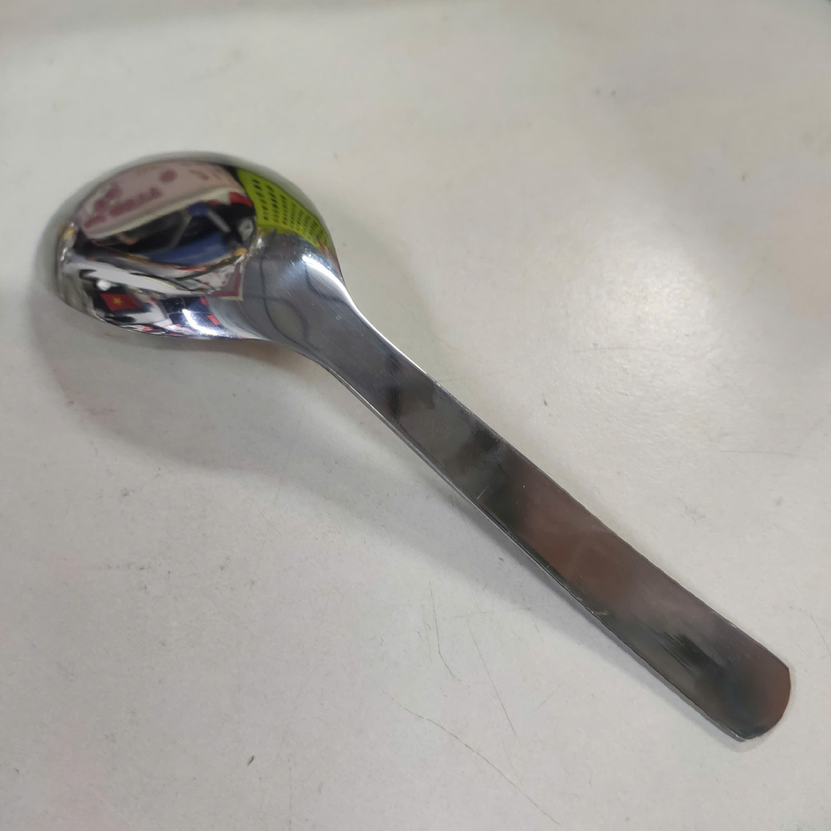 Thìa phở inox cao cấp SHR S60613 dài 16.5x4.6cm đáy phẳng - Combo 5 chiếc