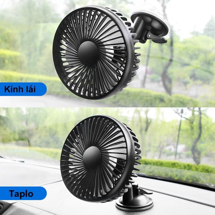 Quạt máy đơn mini trên ô tô gắn taplo và kính R-8039, công suất 6W, 3 chế độ gió, quạt êm, dễ sử dụng