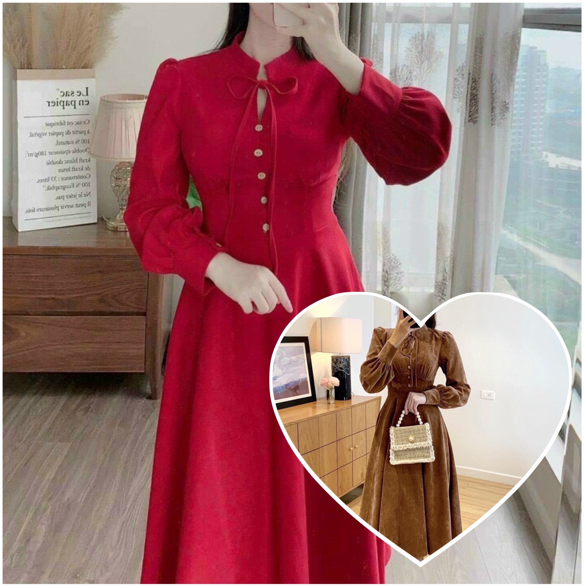 VÁY NHUNG TĂM DÁNG XOÈ DÀI 112CM TIỂU THƯ ĐI CHƠI DỰ TIỆC
