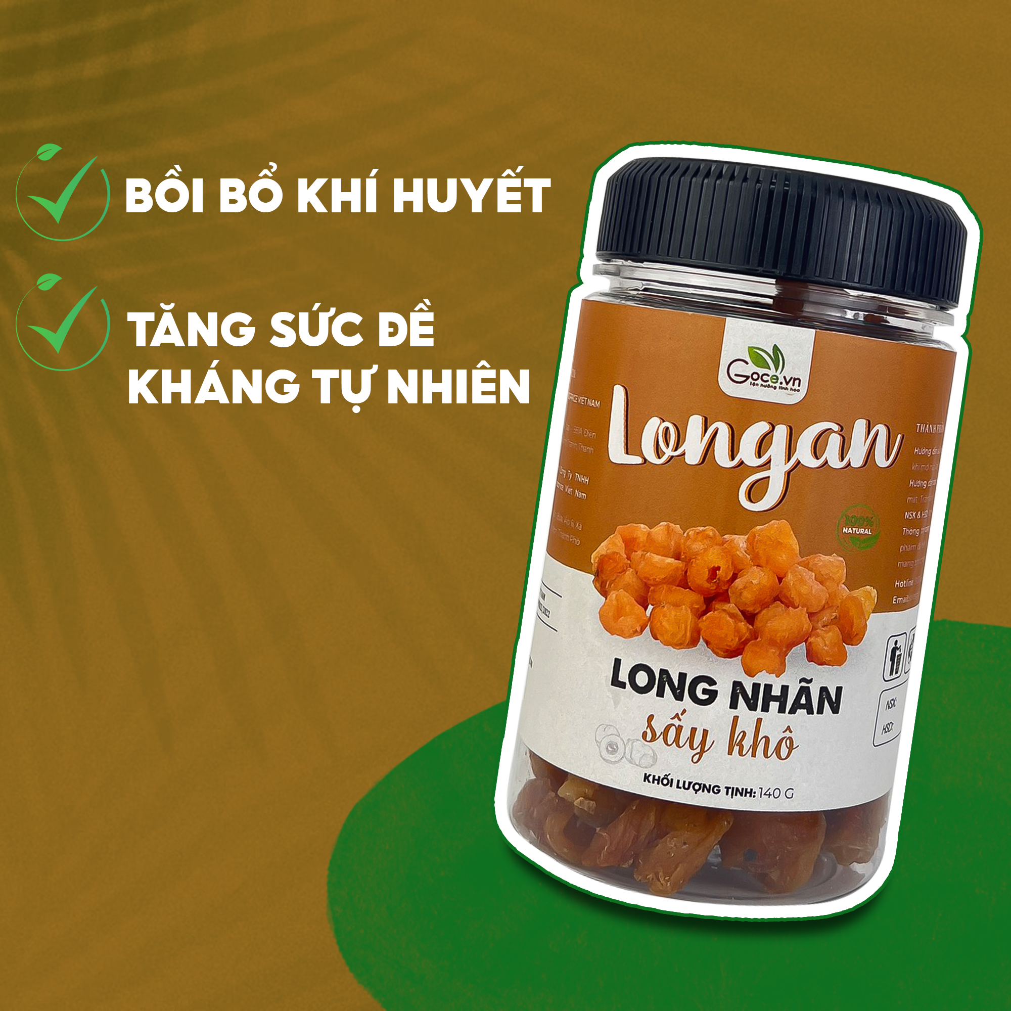 Long nhãn (Nhãn nhục) sấy khô Goce - 140g