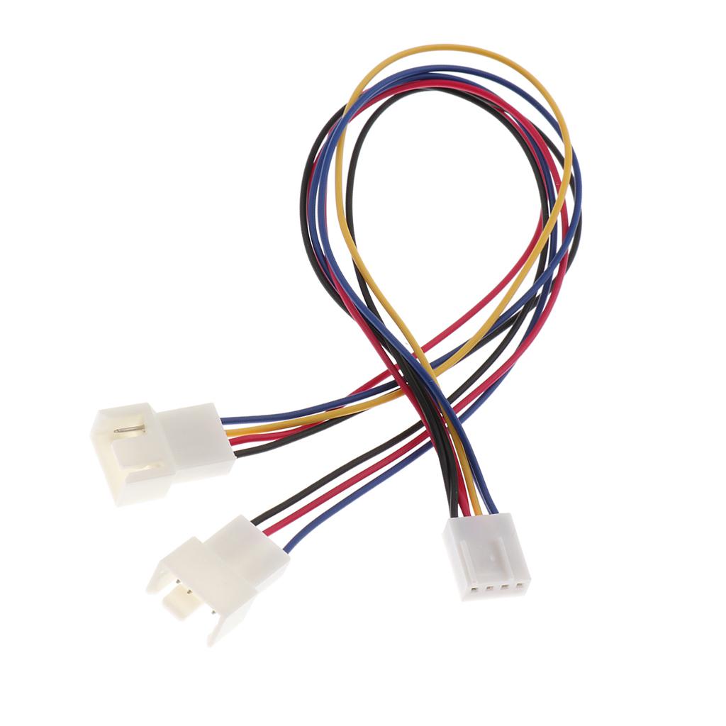 10 Inch 2 Way 3/4 Pin Y Splitter Adapter Cable for PWM Fans in The CPU PC Case