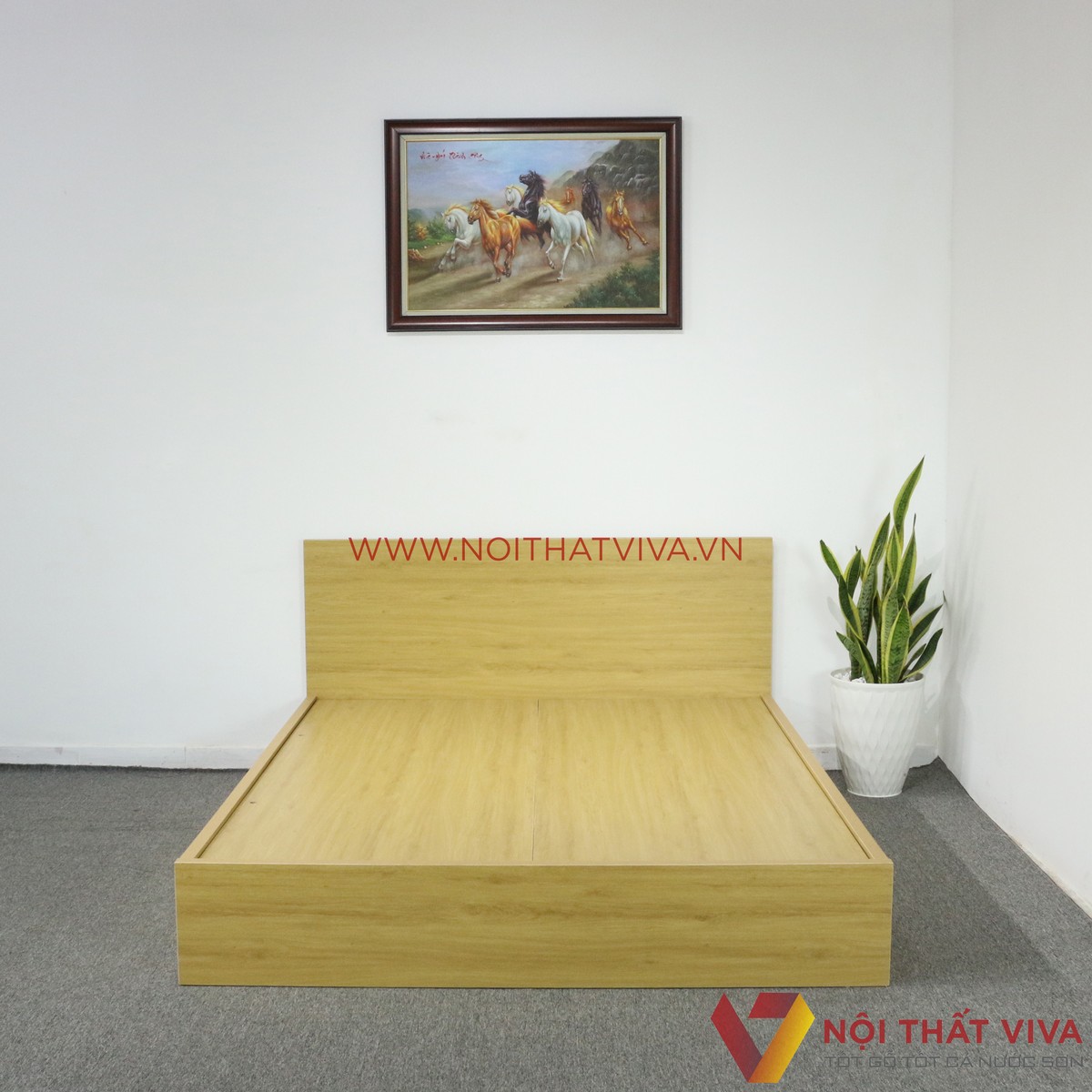 Giường Ngủ Gỗ MDF Phủ Melamine Cao Cấp Viva Màu Vàng