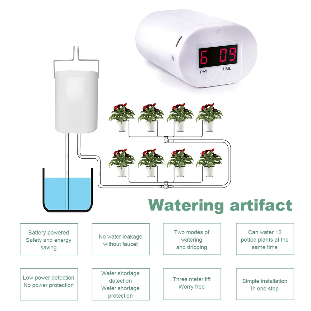Máy Tưới 8 Chậu Cây Cùng Lúc Pin sạc Automatic Watering YDJH08