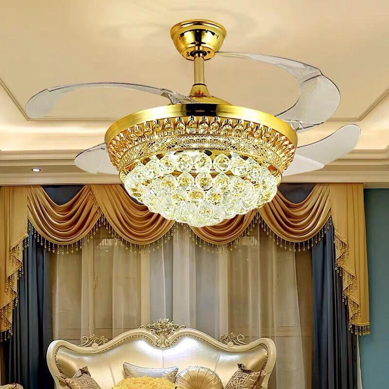 Quạt trần đèn Pha lê giấu cánh Q03