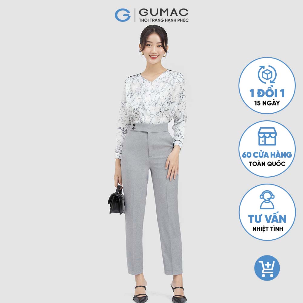 Quần tây nữ GUMAC QC06005 ống đứng 2 nút