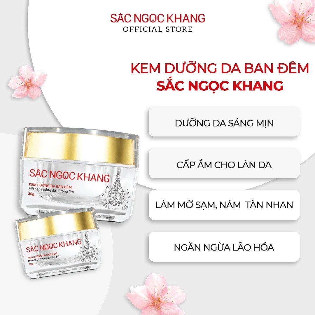 Hình ảnh Kem dưỡng ban đêm Sắc Ngọc Khang dưỡng sáng và mờ thâm nám 10g