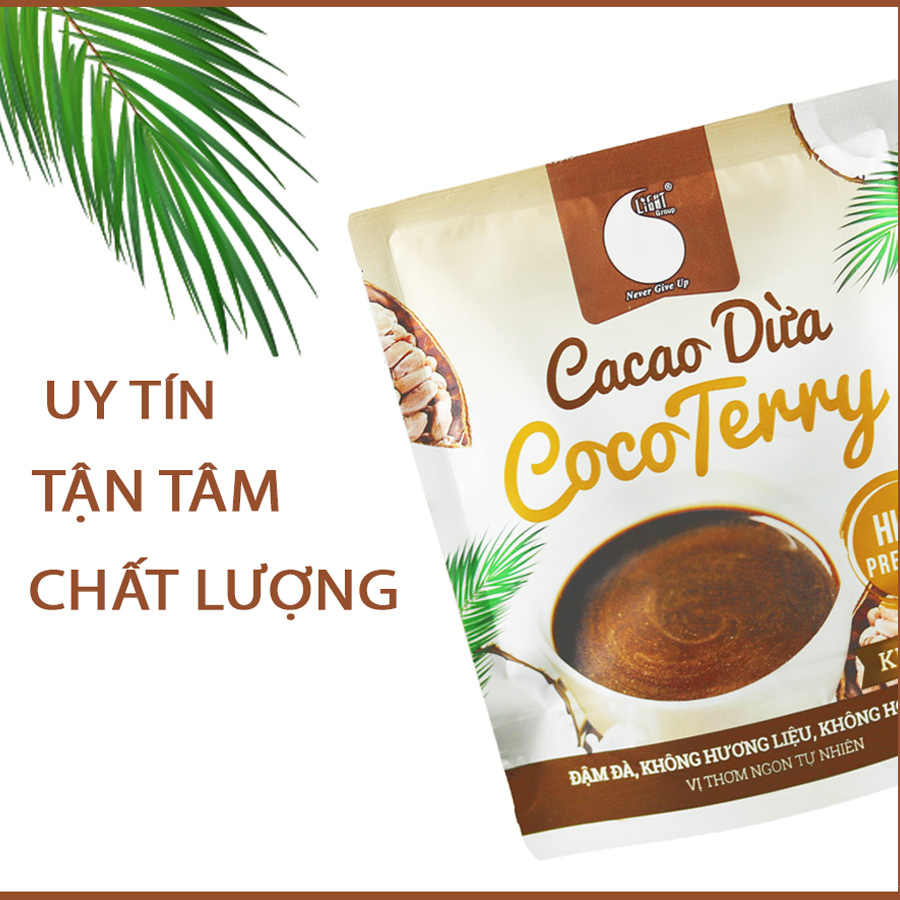 Hình ảnh Bột Cacao Sữa Dừa đậm đà , thơm ngon , đậm vị cacao , béo vị dừa , đặc biệt không hương liệu , an toàn cho sức khỏe , gói 50G tiện lợi