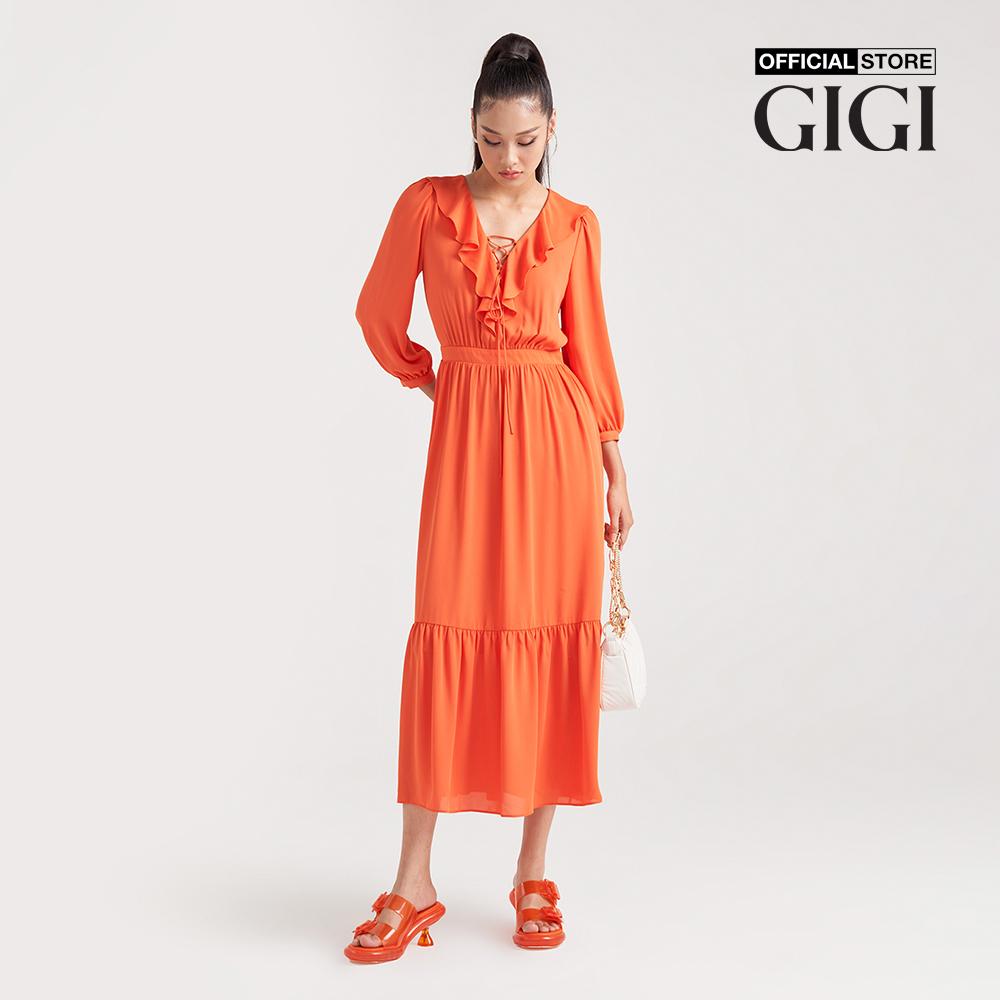 GIGI - Đầm midi phom suông tay dài hiện đại G2102D221104