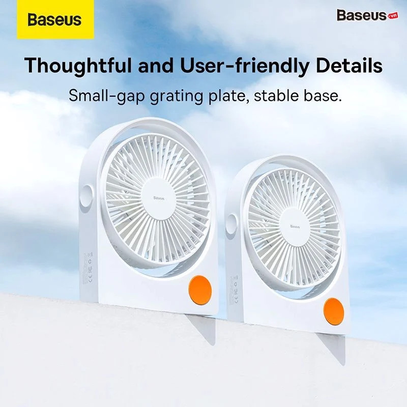 Quạt Mini Pin Sạc Để Bàn Baseus Serenity Desktop Fan Pro 2000 mAh - Hàng Chính Hãng