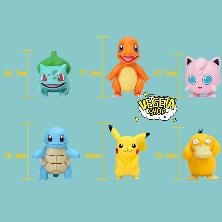 Mô hình Charmander Pikachu Bubasaur Squirtle Psyduck Jigglypuff nguyên bản - Cao 5~8cm