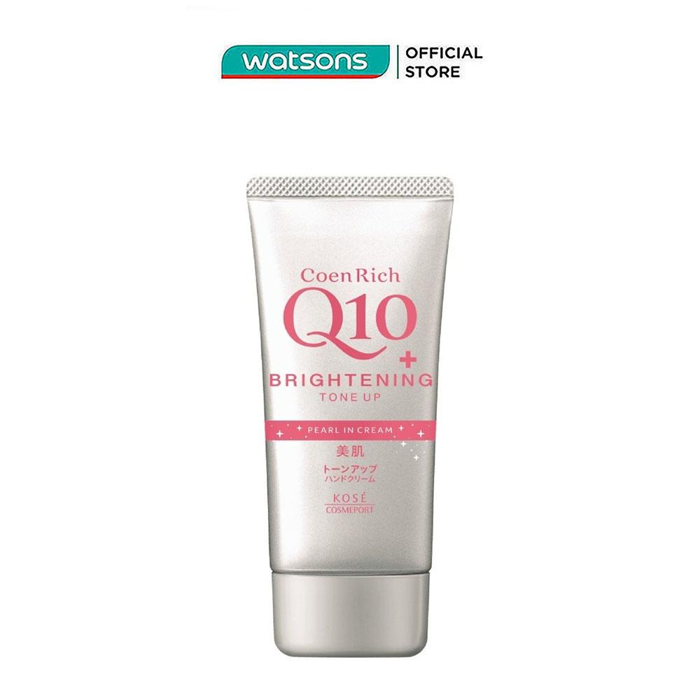 Kem Dưỡng Ẩm Sáng Da Tay Kosé Coen Rich Q10+ Brightening Tone Up Hand Cream 80g