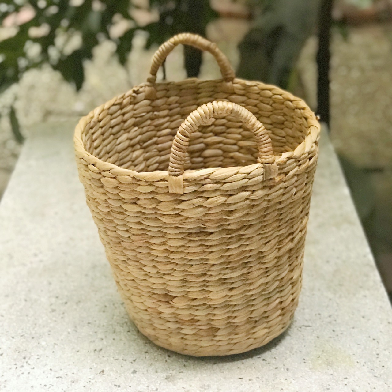 Sọt lục bình hình tròn dùng để quần áo, đồ chơi, trồng cây, homedecor phong cách kiểu Hàn