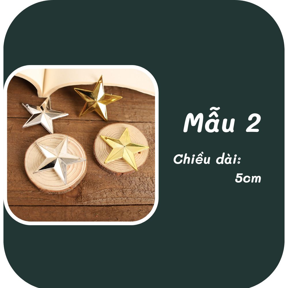 Set 10 Sao Nhựa 5cm Giáng Sinh Trang Trí Cây Thông Noel