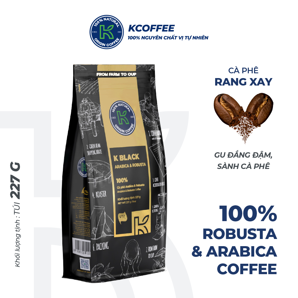 Cà Phê Rang Xay K Coffee Black (227g/Gói)