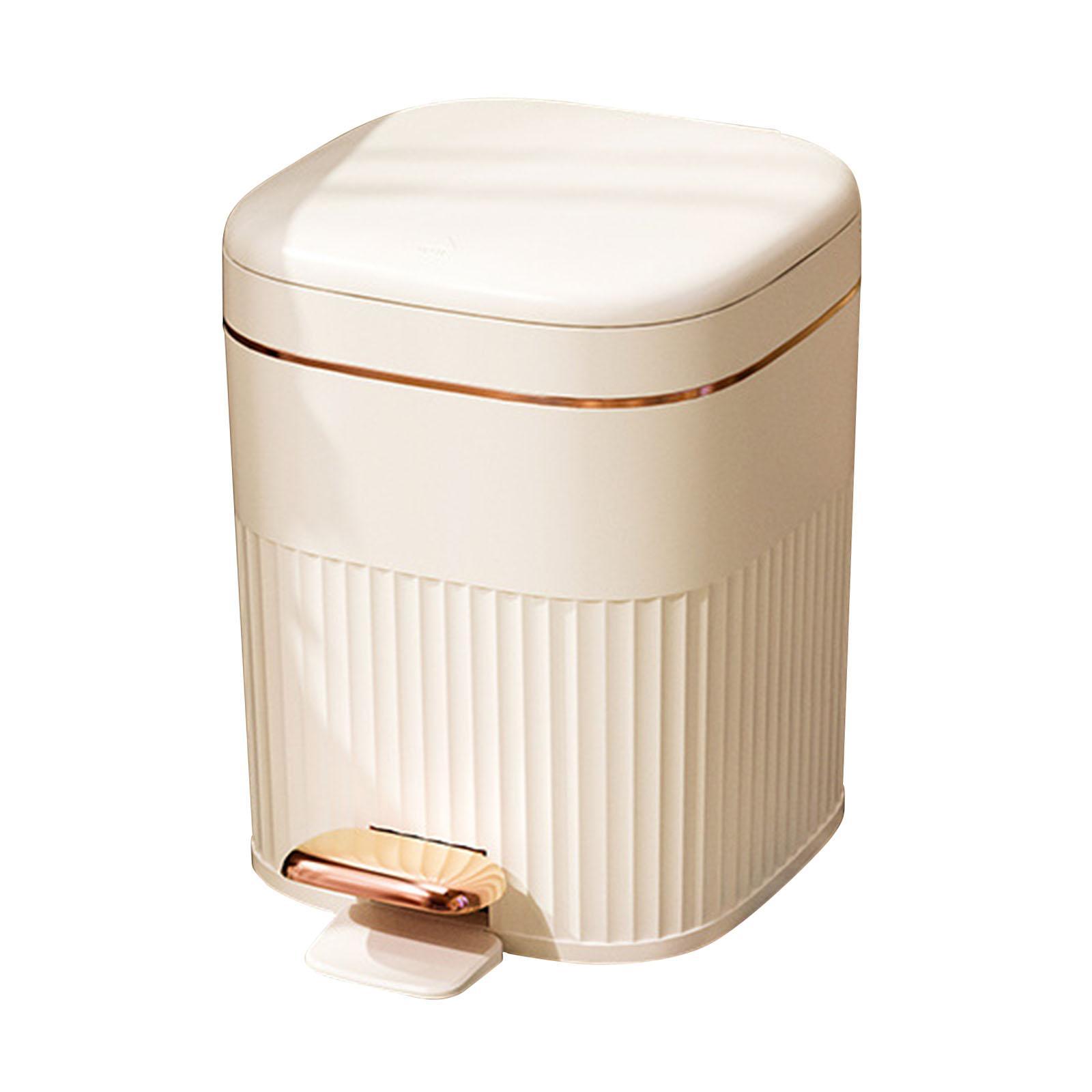 Kitchen Waste Basket 2 in 1 Foot Pedal Press Type Garbage Bin Rectangle Step Trash Can for Study Entryway Laundry Room Office