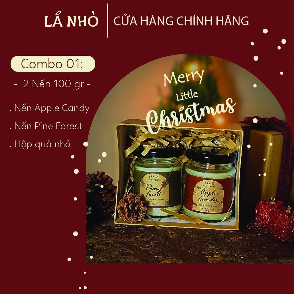 Combo Nhỏ 2 mùi - Nến thơm Lá Nhỏ phiên bản giới hạn Giáng Sinh 2021 - Hộp quà tặng trang trí - An Toàn - Không khói