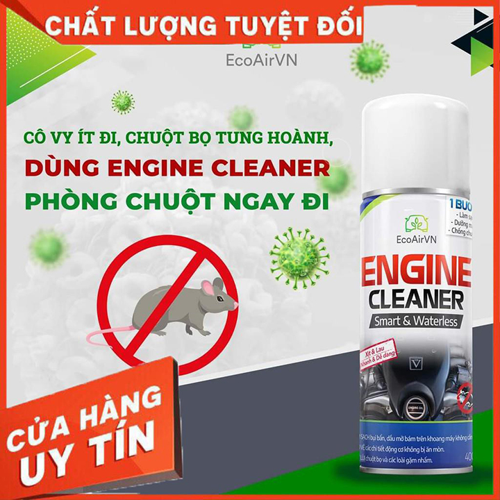 Bình Xịt Chống Chuột Ô Tô Engine Cleaner 400ml - Chai Xịt Đuổi Chuột Hiệu Quả 99%, Bảo Dưỡng Khoang Máy, Làm Sạch Bề Mặt Động Cơ 3 Trong 1