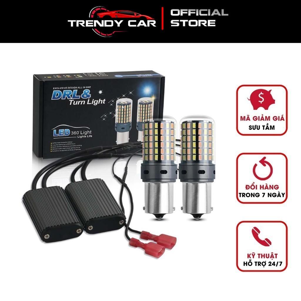 Hộp 2 Chiếc Xi Nhan CANBUS Không Lỗi 1156 P21W BA15S PY21W BAU15S 7440 W21W T20 3014 120SMD Xe DRL Nhan 2 Màu 2 Trong 1