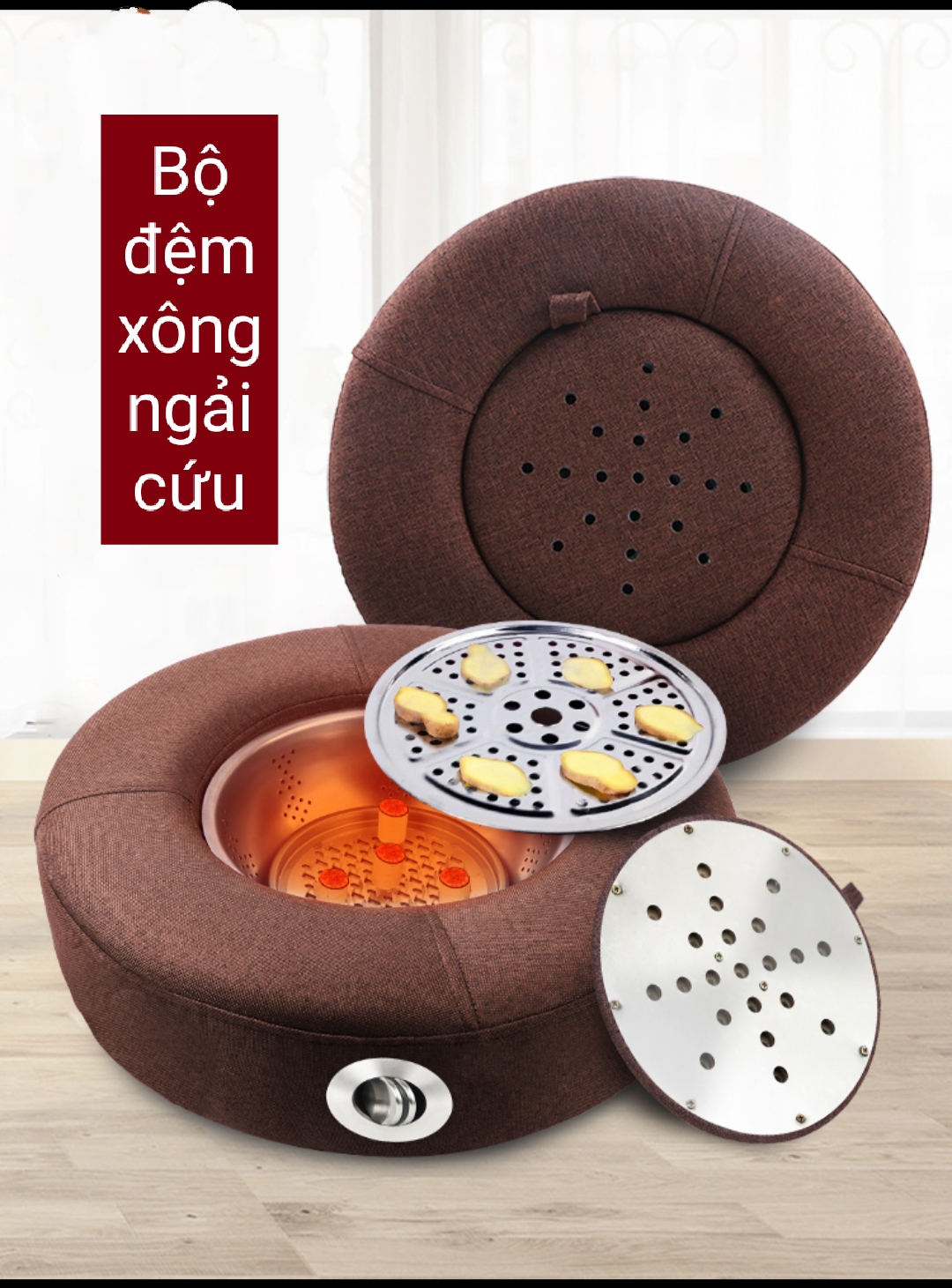 Đệm xông ngải cứu điều chỉnh nhiệt độ.Đệm xông cứu ngải, đệm ngồi ngải cứu