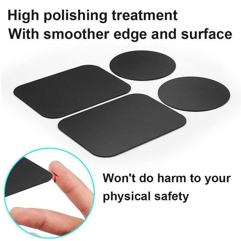 8 Pcs Magnetic Metal Plates Sticker for Smart Phones Matte Black