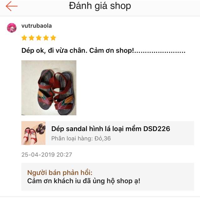 Dép sandal hình lá loại mềm DSD226