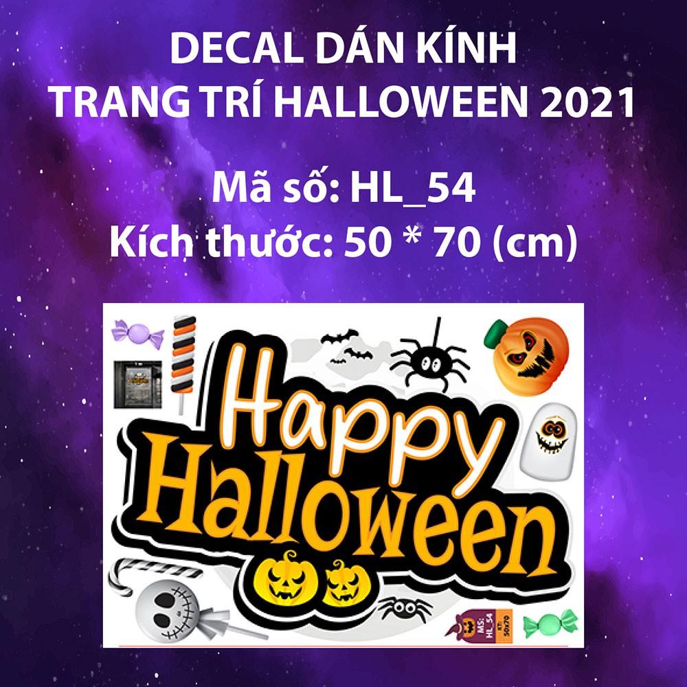 DECAL TRANG TRÍ HALLOWEEN 2021 COMBO BÍ NGÔ VÀ BÓNG MA ĐEN