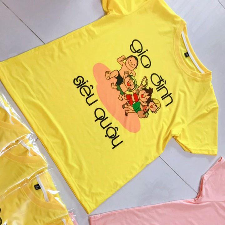 Áo Thun Đồng Phục Màu Vàng In Gia Đình Siêu Quậy - J.A Shop