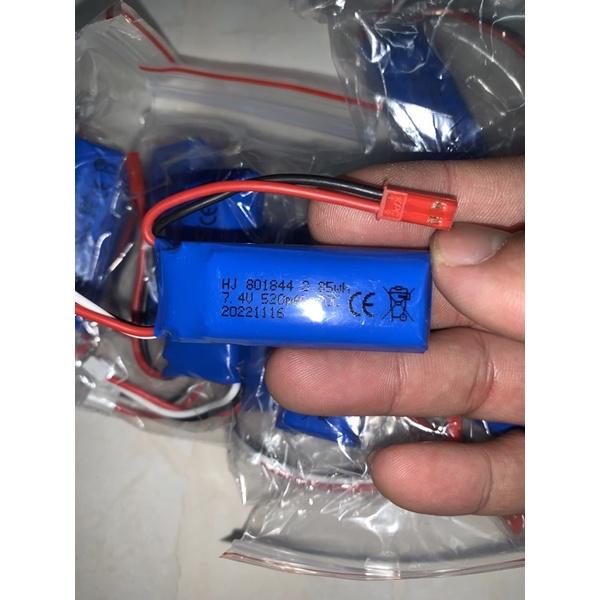 Pin sạc lipo 2s 7.4v 520mah 801844 xả 20c xe điều khiển từ xa