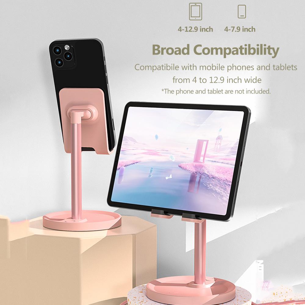 Giá đỡ điện thoại lười có thể nâng được dành cho Phát trực tiếp / Khóa học trực tuyến / Giải trí tương thích với máy tính bảng điện thoại di động - Màu hồng