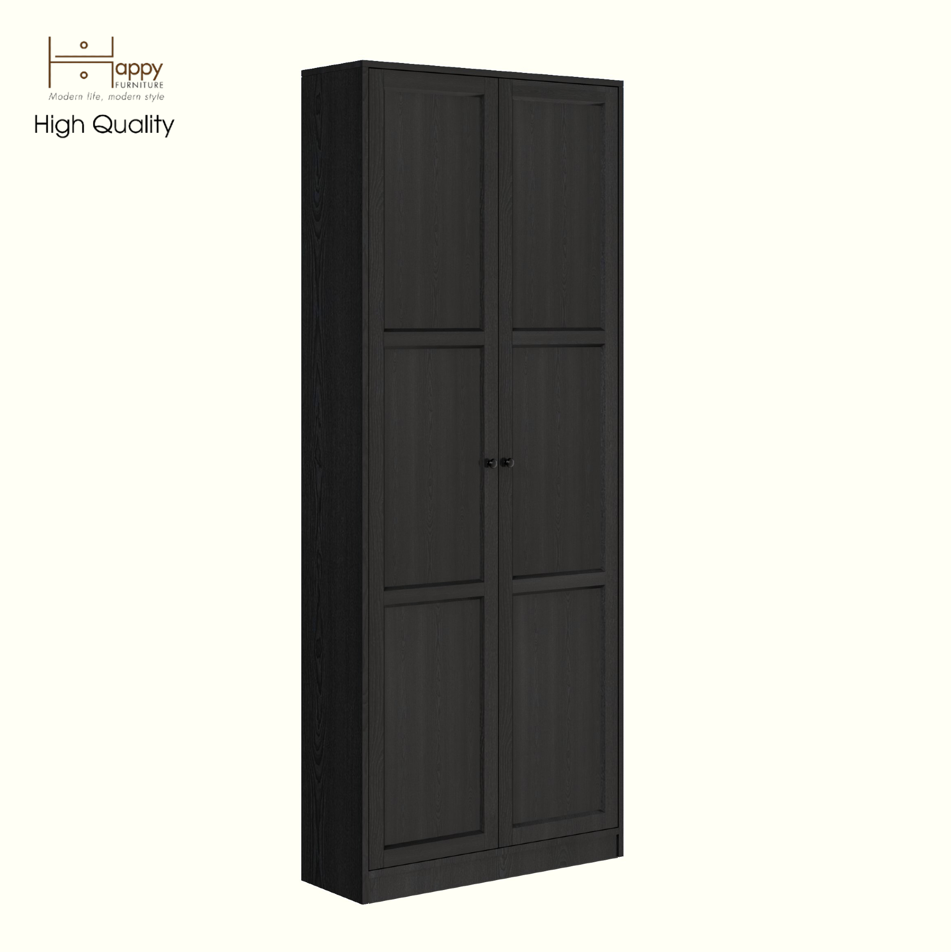 HAPPY FURNITURE , MATTA - Kệ sách 6 tầng 2 cánh mở, KSA_065 , 80cm x 28cm x 200cm DxRxC