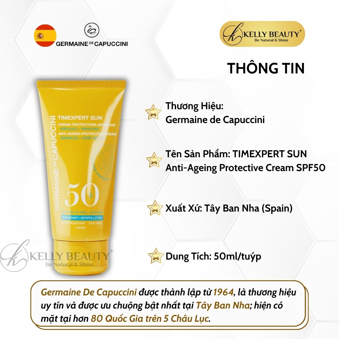 Kem Chống Nắng Sinh Học Germaine Timexpert Sun Anti-Ageing Protective Cream SPF 50 - Kelly Beauty