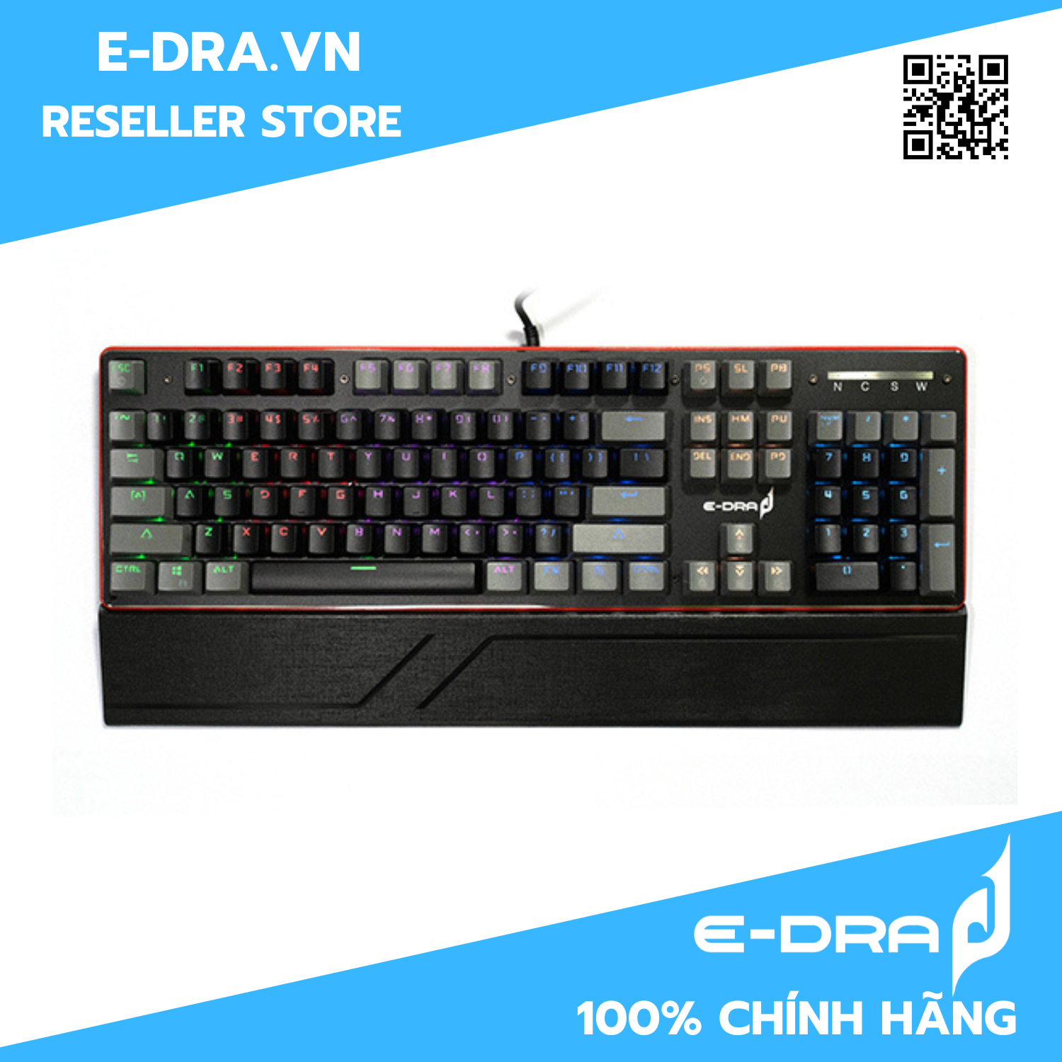 Bàn phím cơ quang E-Dra EK300 Beta / Alpha - Hàng chính hãng