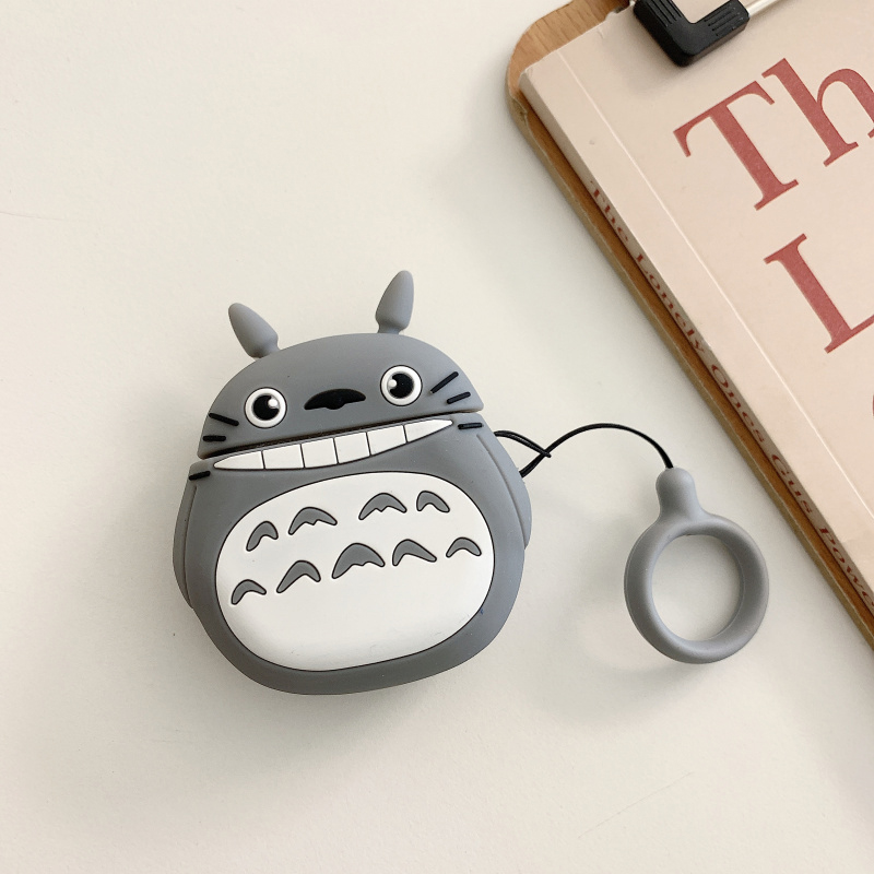 Hộp bảo vệ dành cho Airpods Pro Case Totoro nhe răng kèm móc treo