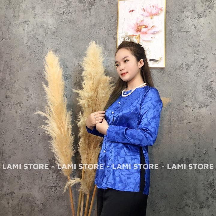 Đồ Lam Đi Chùa- Đồ Bà Ba Kèm Quần Đen BigSize Cực Kì Sang Trọng