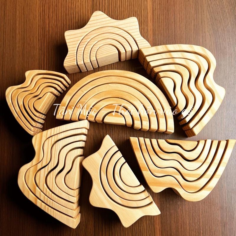 Núi gỗ Montessori/ Đồ chơi gỗ mô phỏng thiên nhiên