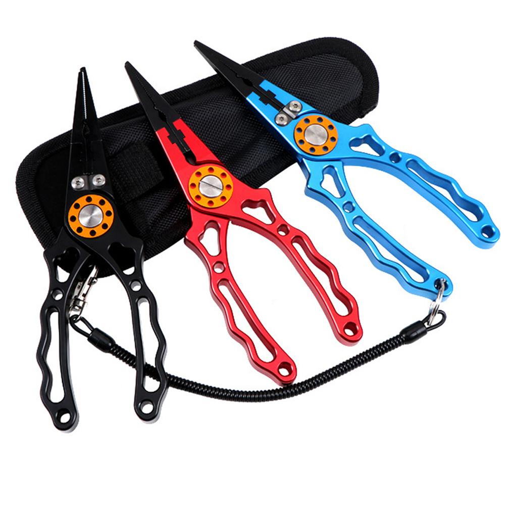 2pcs Fishing Pliers Line Cutter Hook Split Tools with Sheath And Lanyard