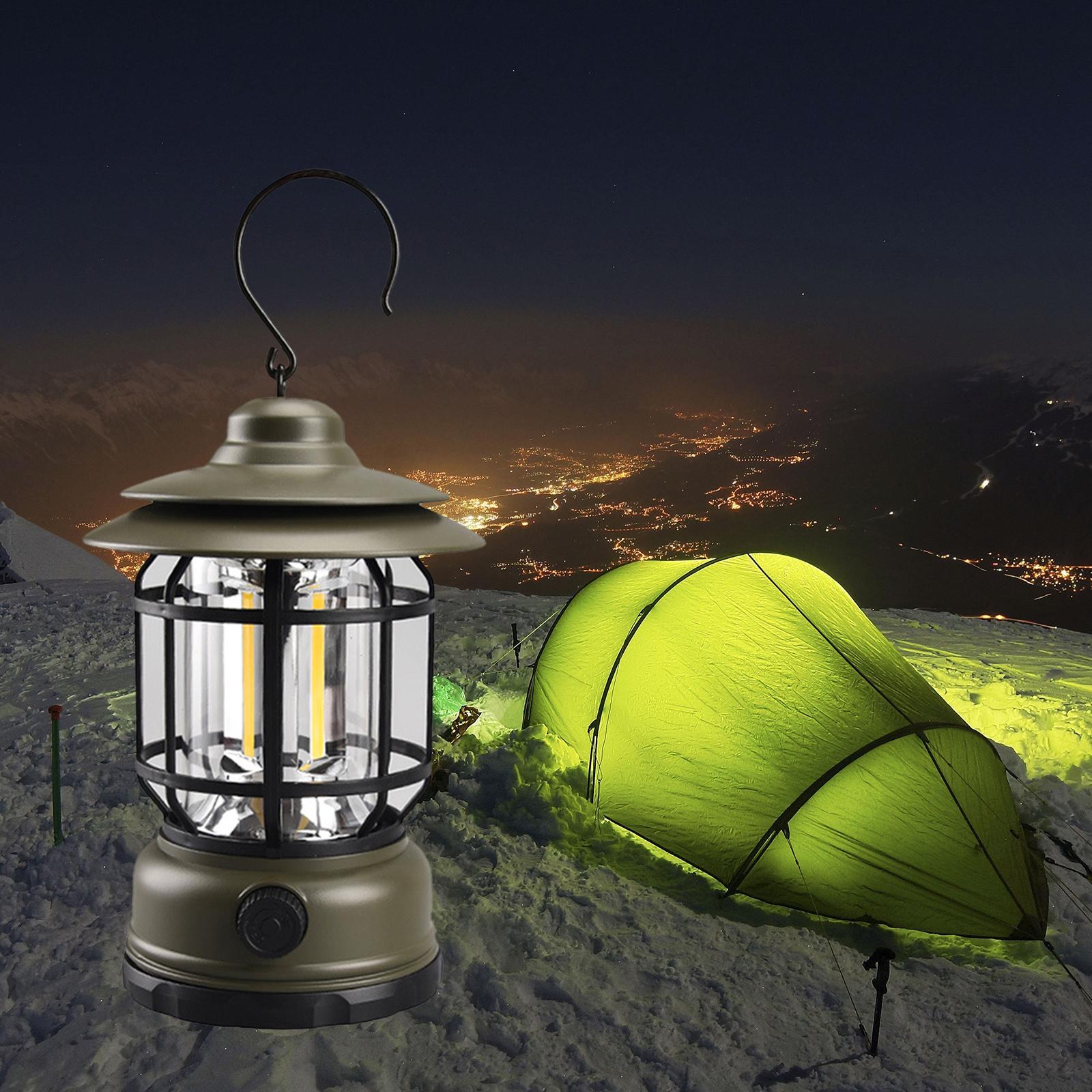 Outdoor Retro Campsite Lantern Camping Light Portable LED Emergency Lamp