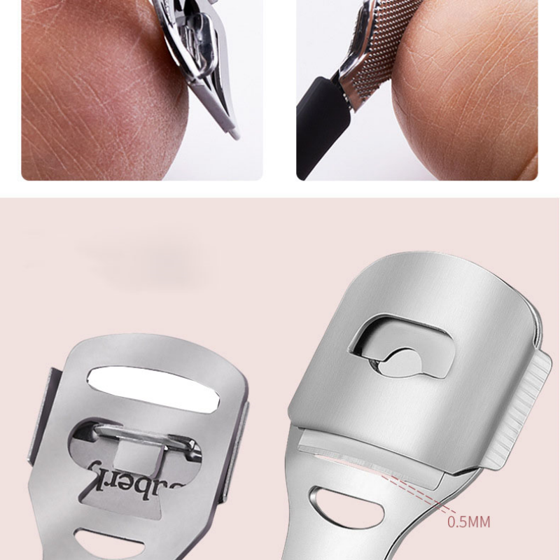 Dụng Cụ Chà Gót Chân Cây Mài Gót Chân Inox Tẩy Da Chết Làm Nail Kèm Dao Cạo