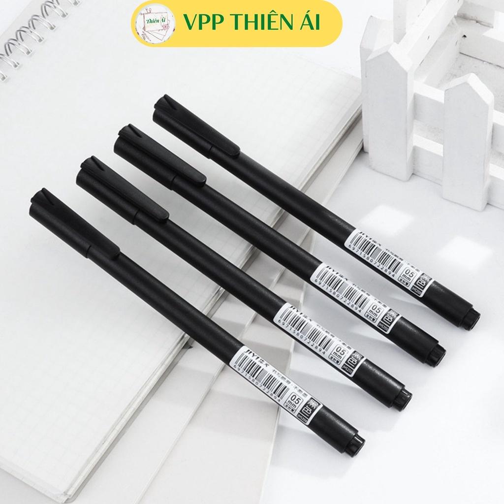 Bút bi nước mực gel ngòi 0.5mm - vỏ màu đen sang trọng - VPP THIÊN ÁI