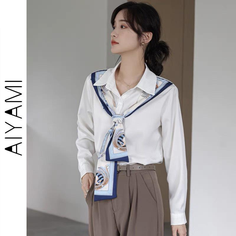 ÁO SƠ MI ZRF TRẮNG KÈM KHĂN XANH